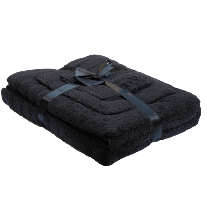 Black set of 4 towels