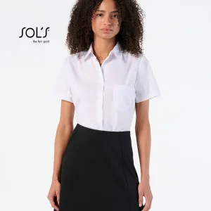 Women's short-sleeves poplin shirt